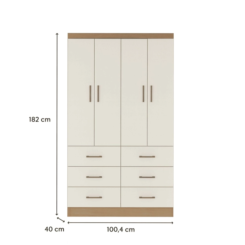 CLOSET EXIT 4 PUERTAS 6 CAJONES CAFE /BEIGE - 5