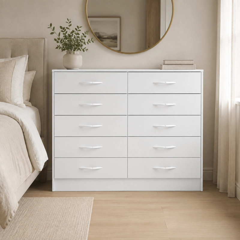 COMODA 10 CAJONES 117X92X40 CM BLANCO - 3
