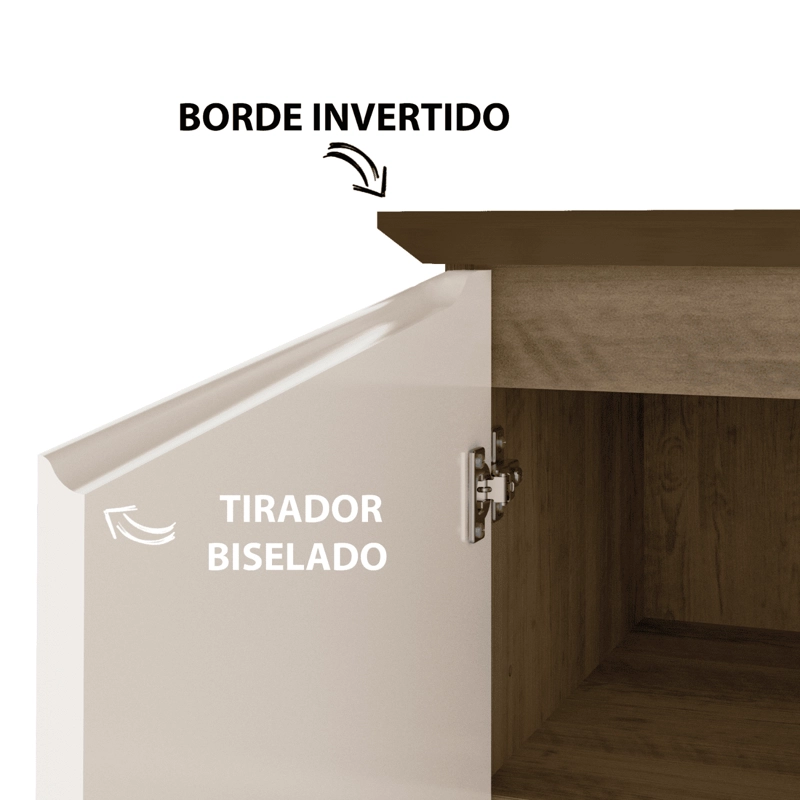BUFFET OASIS 3 PUERTAS 110CM BEIGE/PINO - 5