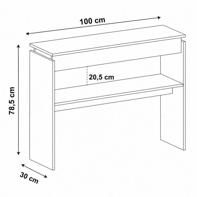 ARRIMO CRETA NEGRO 100X30X78,5 CM - EXIT - 5