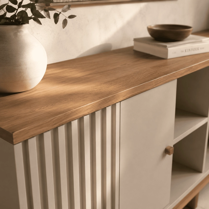 RACK TV FLORENCIA 1,8 M NOGAL/BEIGE 180X36X66 CM - 5