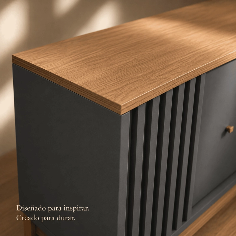 RACK TV FLORENCIA 1,8 MT GRIS GRAFITO HASTA 80 PULGADAS 180X36X66 CM - 4