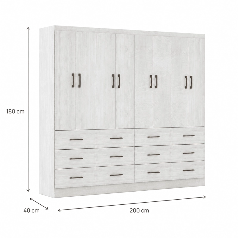 CLOSET 8 PUERTAS 12 CAJONES TEKA - 3