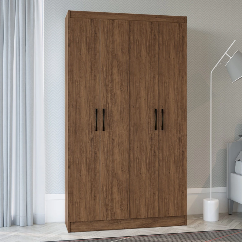 CLOSET MULTIUSO 4 PUERTAS 8 REPISAS 175X92X32 CM CAFE - 1
