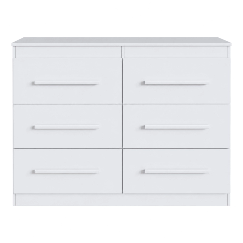 Cómoda Cajonera Arizona 6 Cajones Blanco Correderas Metálicas 121x82x39 - 2