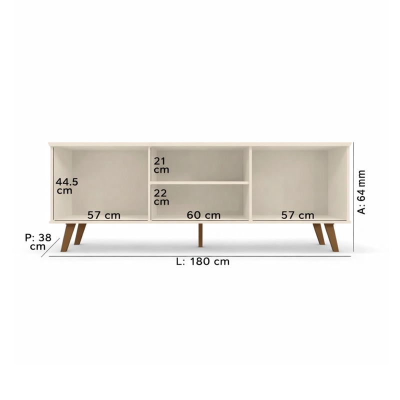 RACK TV HASTA 75 PULGADAS 180X64X38 CM BEIGE - ARACAJU - 3