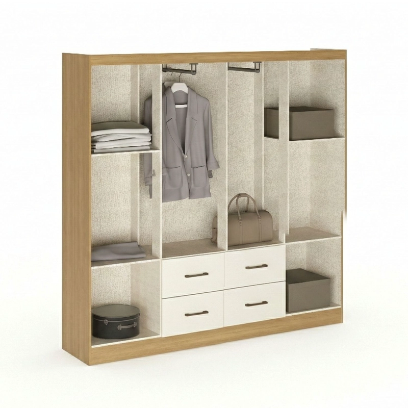 Clóset 8 Puertas 4 Cajones 7 Repisas 183x177x40 cm Bicolor - 3
