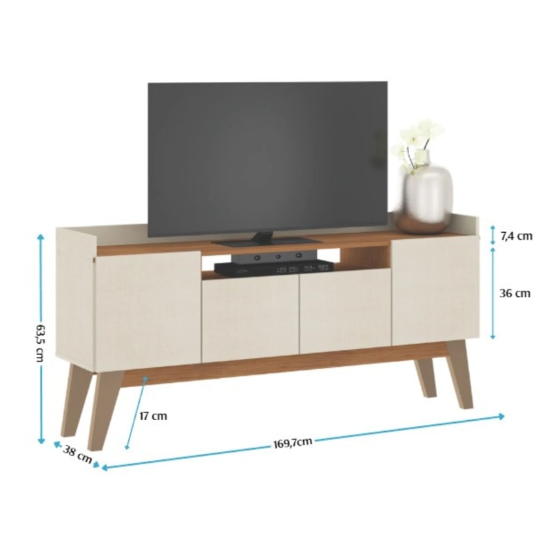 RACK TV HASTA 70 PULGADAS 169X63X38 CM BEIGE - FLORENCIA - 3