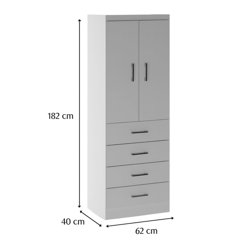 COMBO COMODA 10 CAJONES + CLOSET 2 PUERTAS 4 CAJONES BLANCO - 3