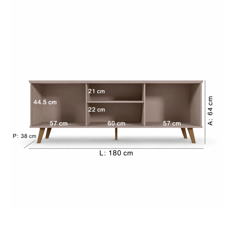 RACK TV HASTA 75 PULGADAS 180X64X38 CM GRIS - ARACAJU - 4