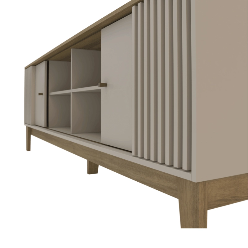 RACK TV HASTA 80 PULGADAS 200X66X36 BEIGE FLORENCIA - 2