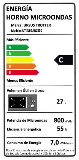 MICROONDAS URSUS TROTTER UT-ELEGANZ930 PLATO GIRATORIO - 3
