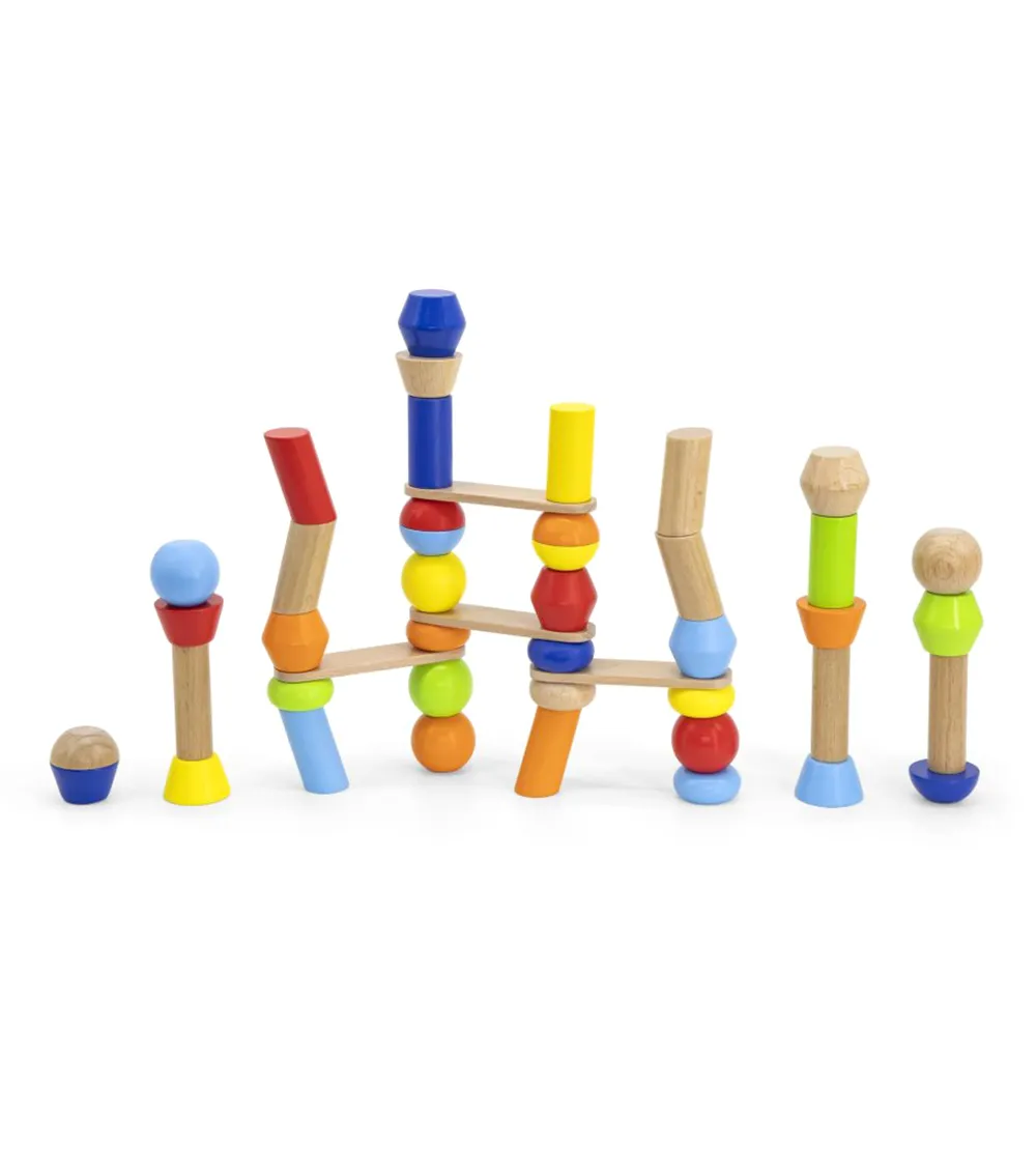JUEGO CONSTRUCCION BLOQUES MADERA - 2