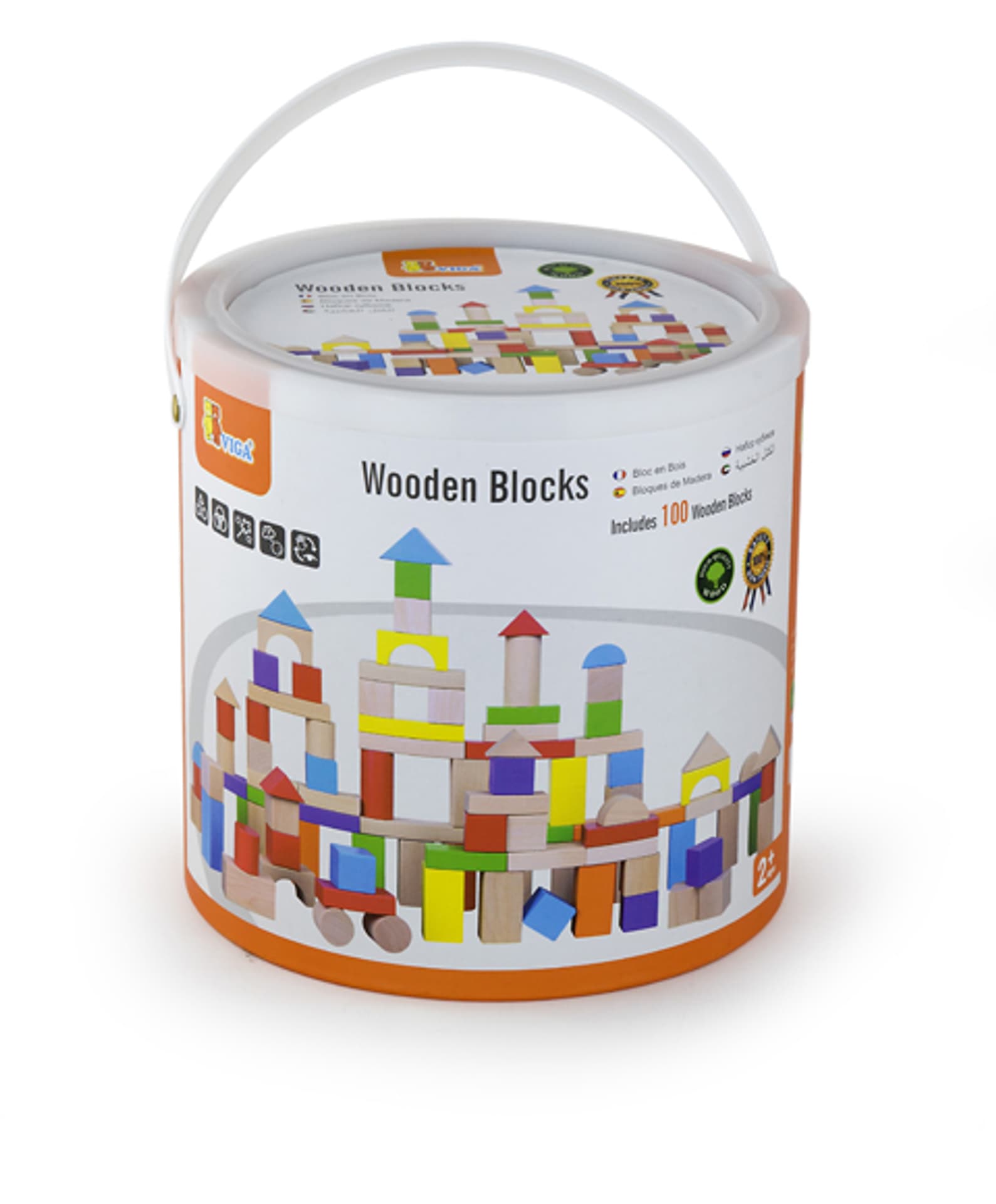 BLOQUES MADERA COLORES 100 PZ - 1