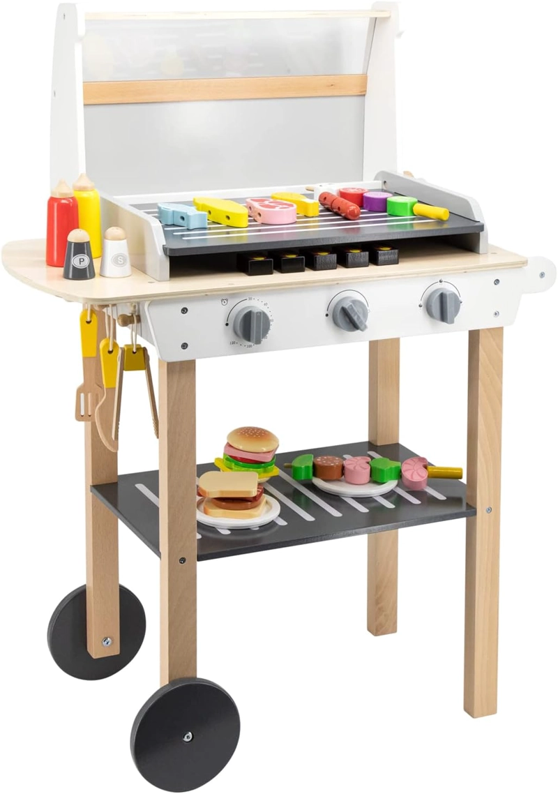 PARRILLA CON ACCESORIOS MADERA - 1