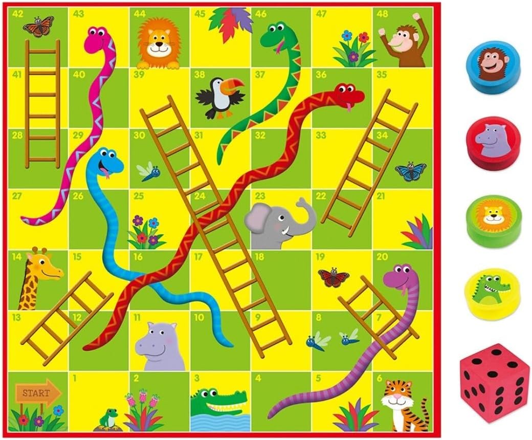 JUEGO DE MESA Y PUZLE SUELO SERPIENTE Y ESCALERAS - 1