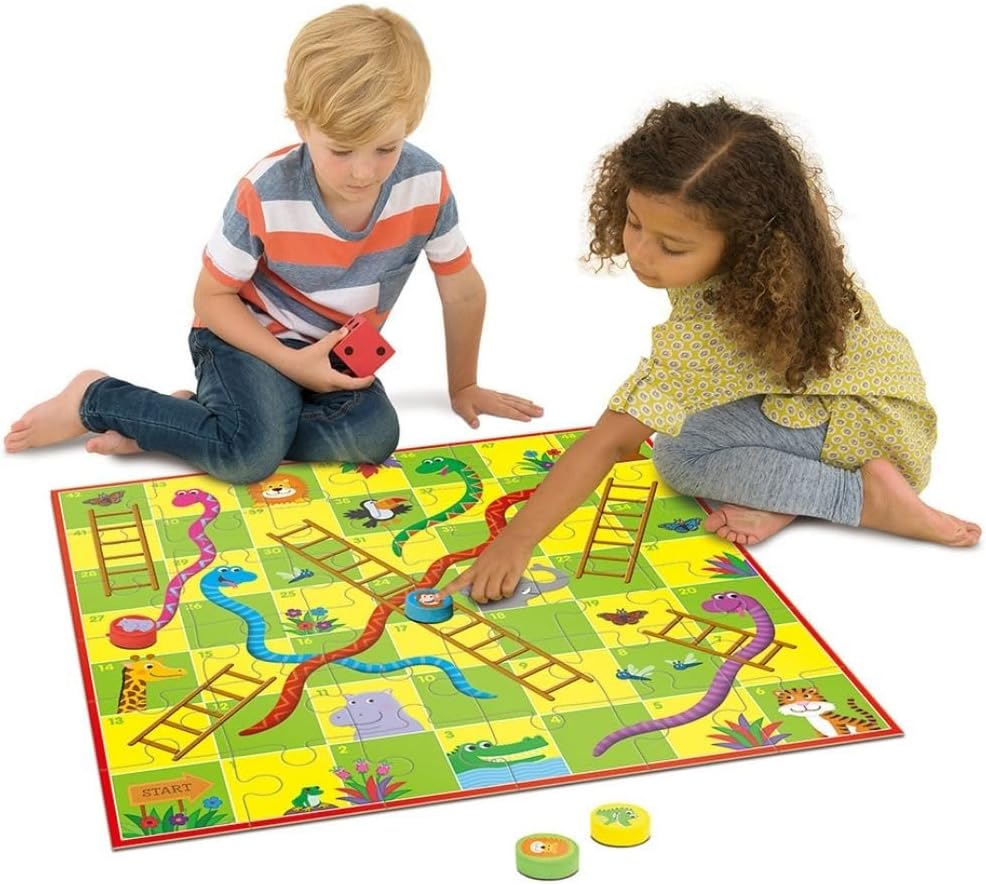 JUEGO DE MESA Y PUZLE SUELO SERPIENTE Y ESCALERAS - 2