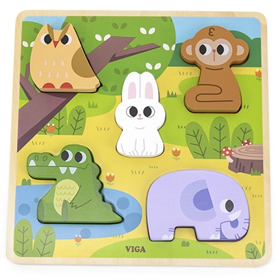 PUZLE MADERA RELIEVE 5 PZ BOSQUE - 1