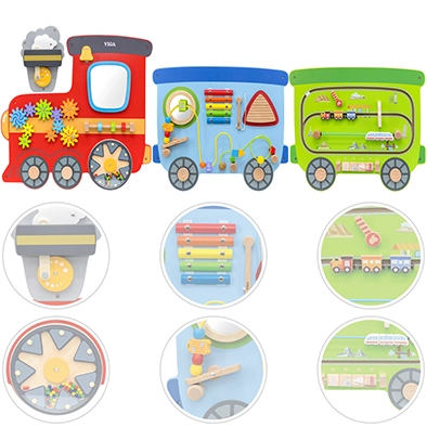 JUEGO PARED MADERA TREN 3 PZ - 1