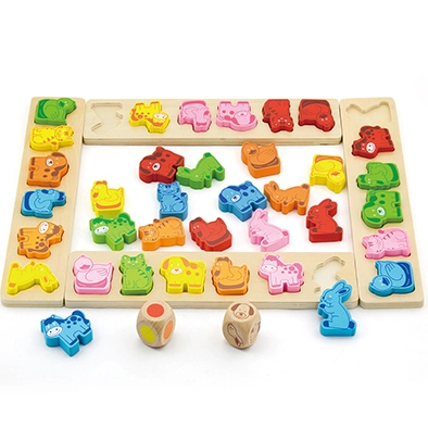 JUEGO MESA MADERA CARNAVAL ANIMALES - 1