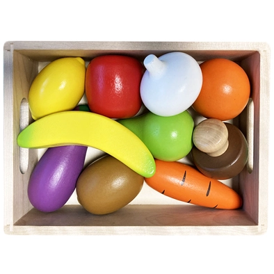 COMIDA MADERA FRUTAS Y VERDURAS SET 10 PZ - 1