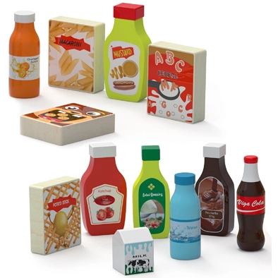 COMIDA MADERA ALIMENTOS SET 12 PZ - 1