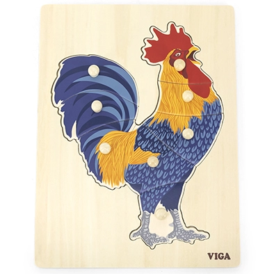 PUZLE MADERA TARUGO MONTESSORI 8 PZ GALLO - 1