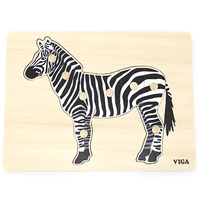 PUZLE MADERA TARUGO MONTESSORI 8 PZ CEBRA - 1