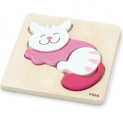 PUZLE MADERA RELIEVE 4 PZ GATO - 1