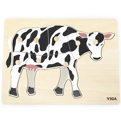 PUZLE MADERA TARUGO MONTESSORI 8 PZ VACA - 1