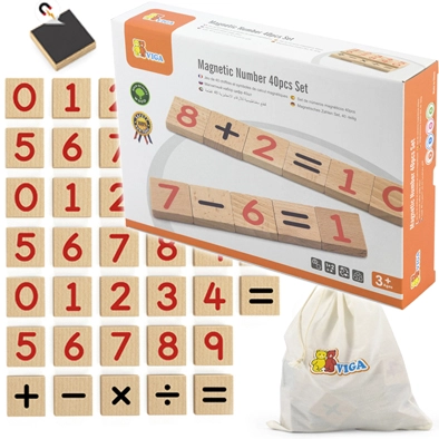 MAGNE TICO NUMEROS MADERA 40 PZ - 1