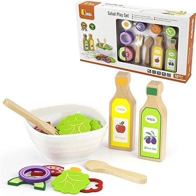 COMIDA JUEGO ENSALADA MADERA - 1