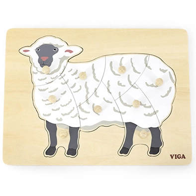 PUZLE MADERA TARUGO MONTESSORI 9 PZ OVEJA - 1