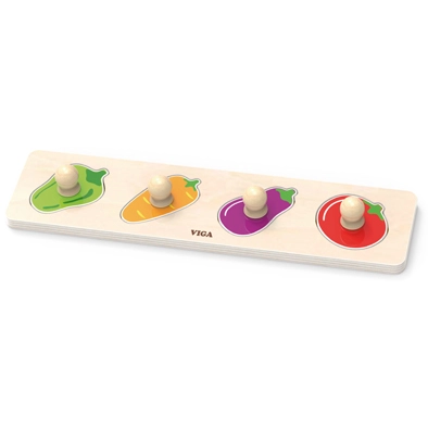 PUZLE MADERA TARUGO 4 PZ VERDURAS - 1