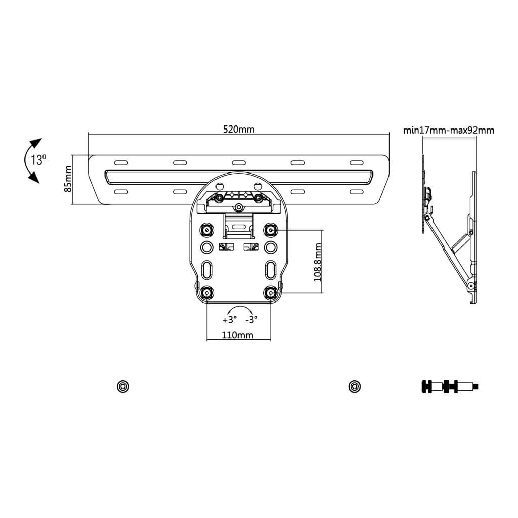 SOPORTE TV SAMSUNG UNICAMENTE VESA 10.8 X 11CM 49 A 65 BRASFORMA - 4