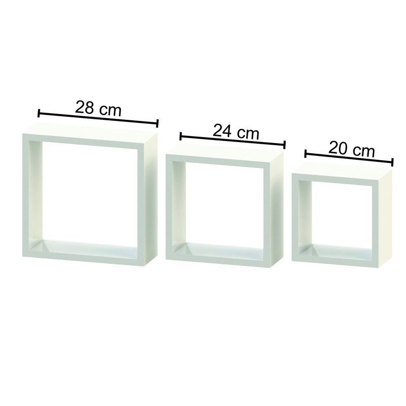 Repisa tipo Cubos x 3 28cm-24cm-20cm BLANCO -  NCH3BB BRASFORMA - 2