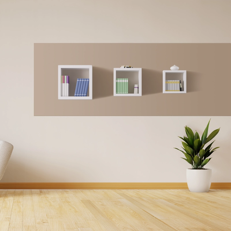 Repisa tipo Cubos x 3 28cm-24cm-20cm BLANCO -  NCH3BB BRASFORMA - 4