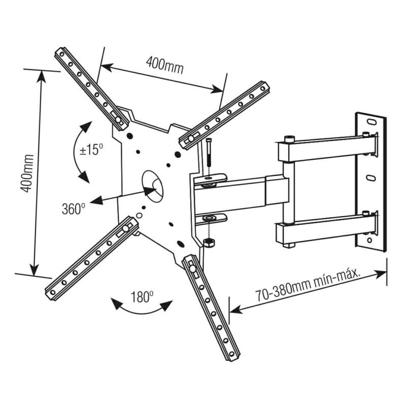 SOPORTE TV SBRP1040 CON BRAZO DE 34CM 10 A 55- GIRO 360° BRASFORMA - 3