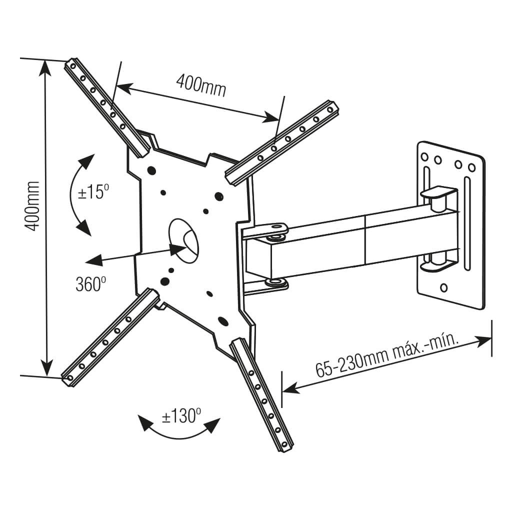 SOPORTE TV SBRP1030 CON BRAZO DE 19CM 10 A 55- 360° BRASFORMA - 2