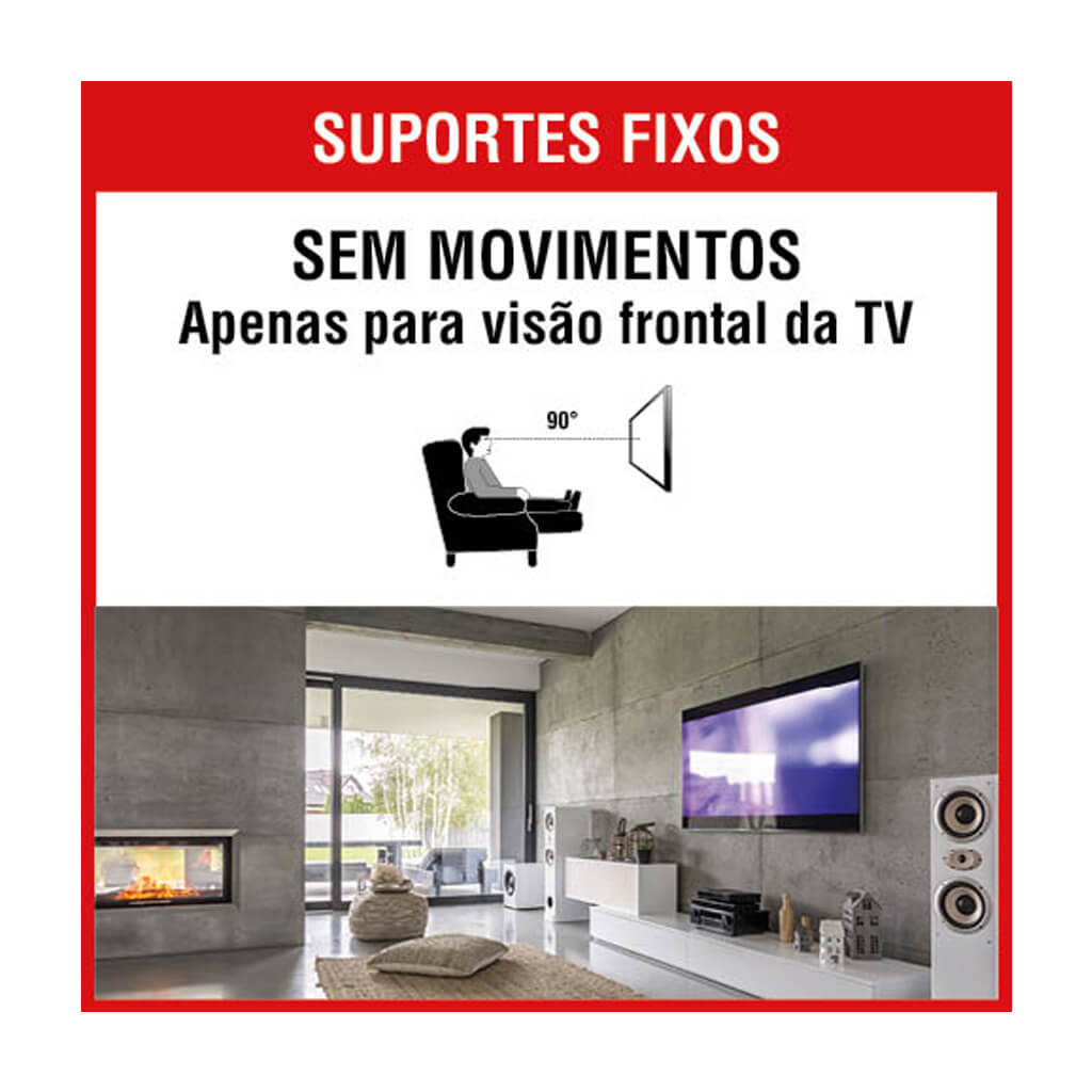 SOPORTE TV SBRP404 FIJO ULTRA SLIM TV 32'' A 55'' TABIQUE O MURO NEGRO BRASFORMA - 4