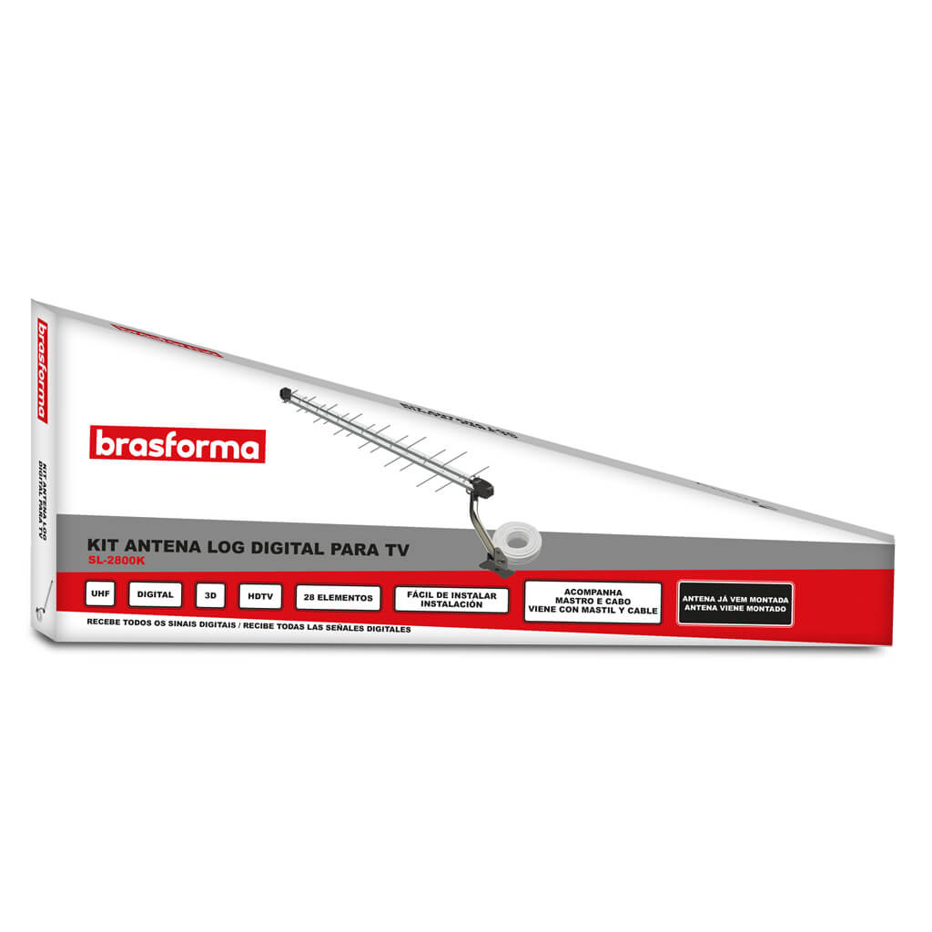 ANTENA BRASFORMA SL2800K HD EXTERNA 14DBI + MASTIL + 16 MTS CABLE REGALO - 5