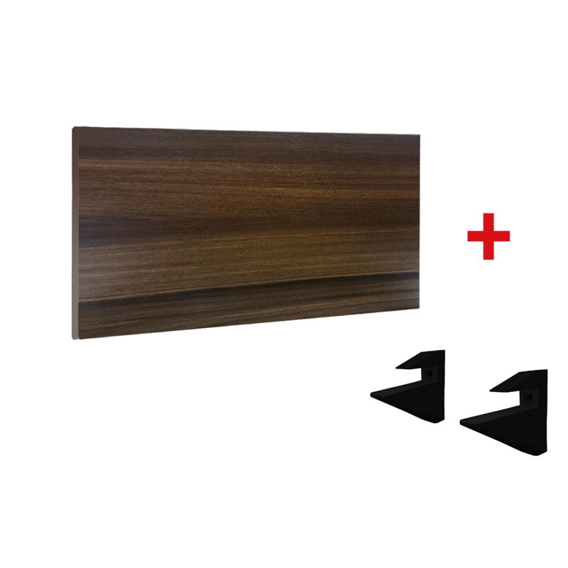 Repisa Flotante MDP + 2 soportes 90x25cm 20kg Café - Brasforma - KPC90x25x1,5UV - 1