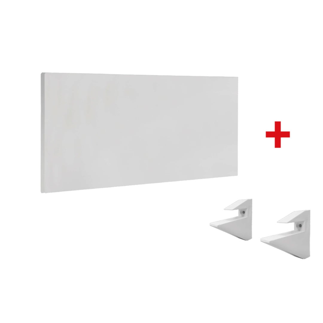 Repisa Flotante MDP + 2 soportes 90x30cm 20kg Blanco Brasforma - KPB90x30x1,5UV - 1