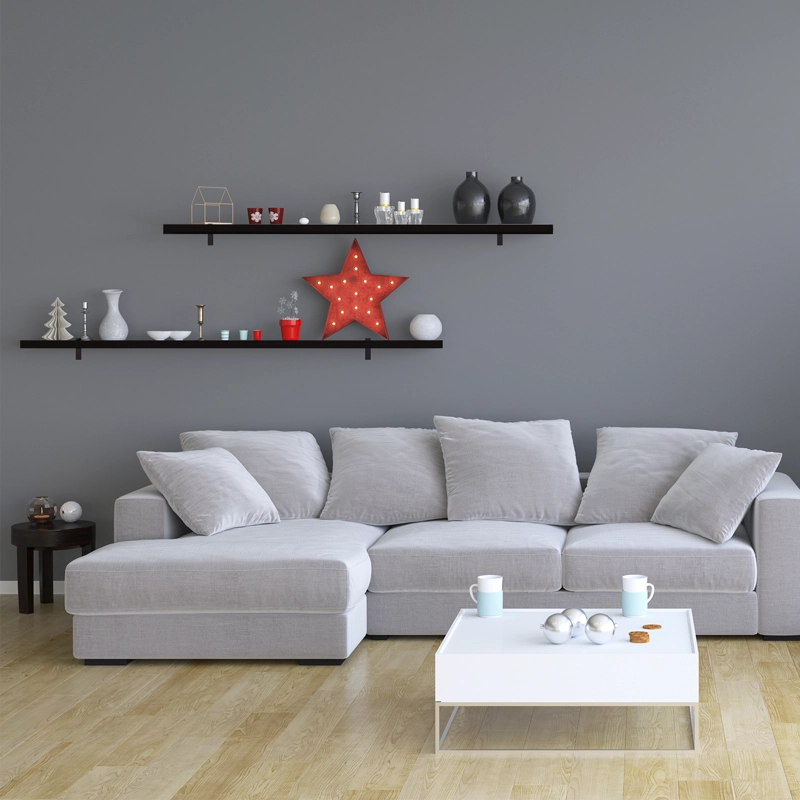 Repisa Flotante MDP + 2 soportes 90x30cm 20kg Negro - Brasforma  KPP90x30x1,5UV - 2