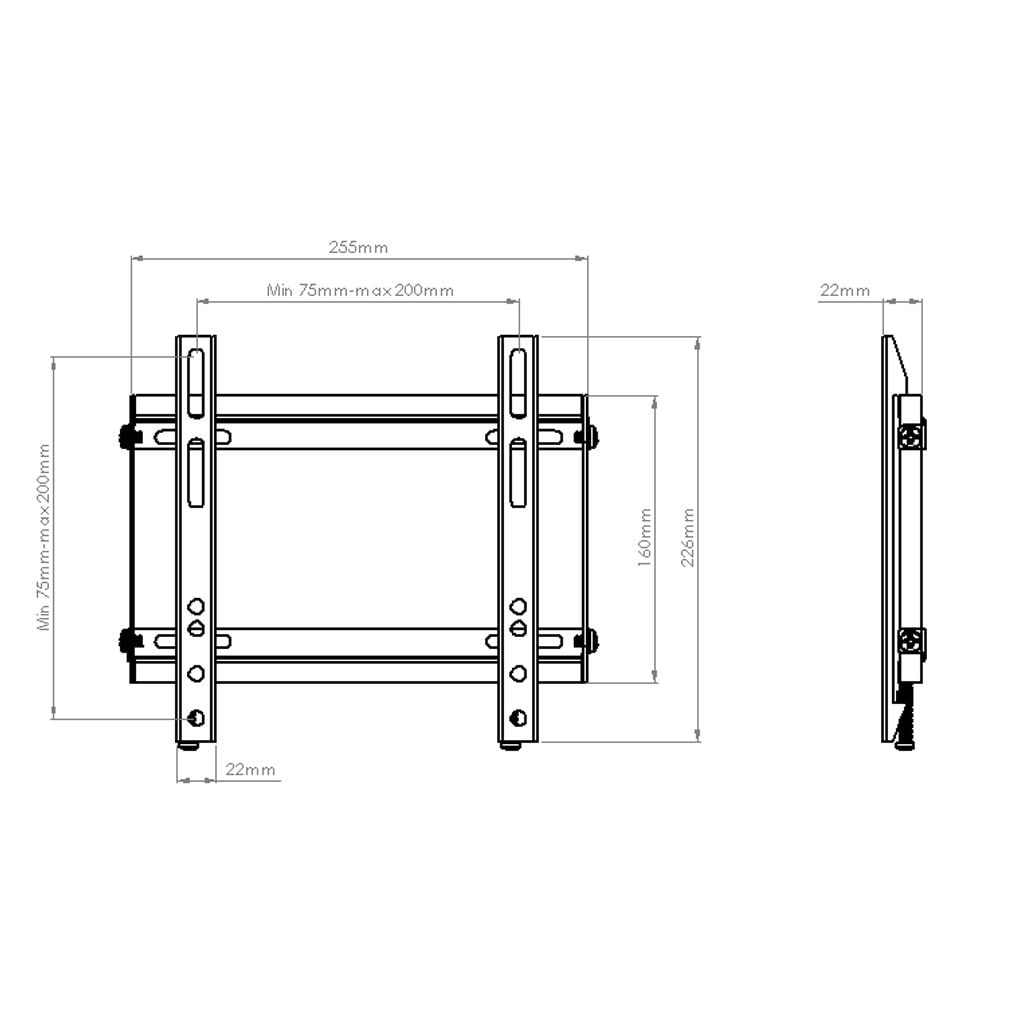 SOPORTE TV FT021 FIJO ULTRA SLIM 23'' A42'' 35KG NEGRO BRASFORMA - 3