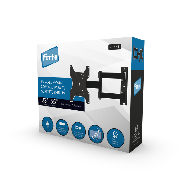 SOPORTE TV FT441 BRAZO ARTICULADO 10'' A 55'' 180° INCLINACIÓN 15° NEGRO BRASFORMA - 4