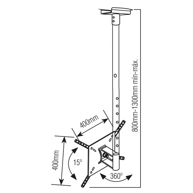 Soporte Tv para Techo 10" a 60" + Sop. deco SBRP150 - Brasforma - 4