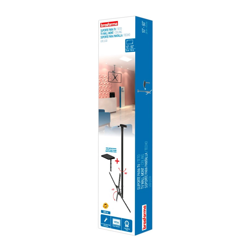 Soporte Tv para Techo 10" a 60" + Sop. deco SBRP150 - Brasforma - 5