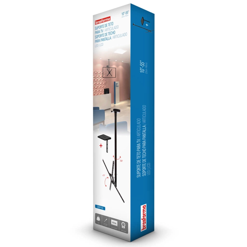 Soporte Tv para Techo 10" a 60" + Sop. deco SBRP150 - Brasforma - 6