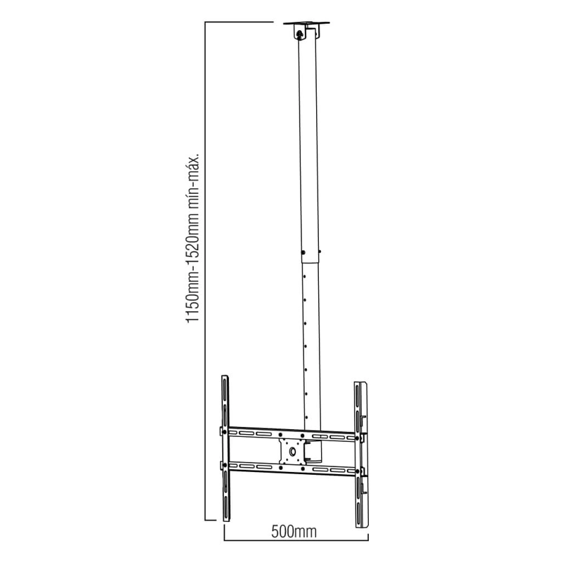 SOPORTE TV SBRP1650 TECHO 10” A 80'' 30KG 360° 4 MOV. NEGRO BRASFORMA - 3